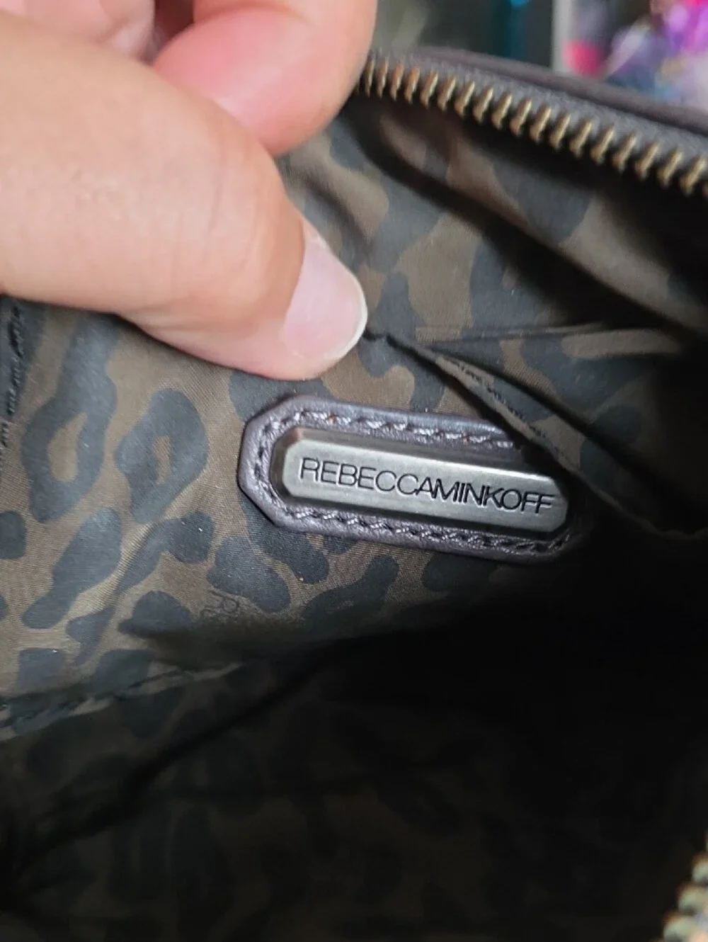 Rebecca Minkoff Gray Leather Crossbody with Chain Strap
